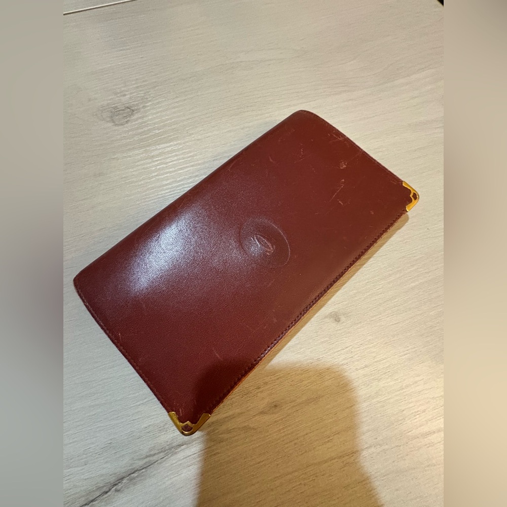 Elegant Cartier Brown Leather Women's Clutch